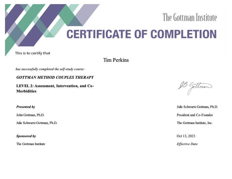 Gottman Level 2 Completion